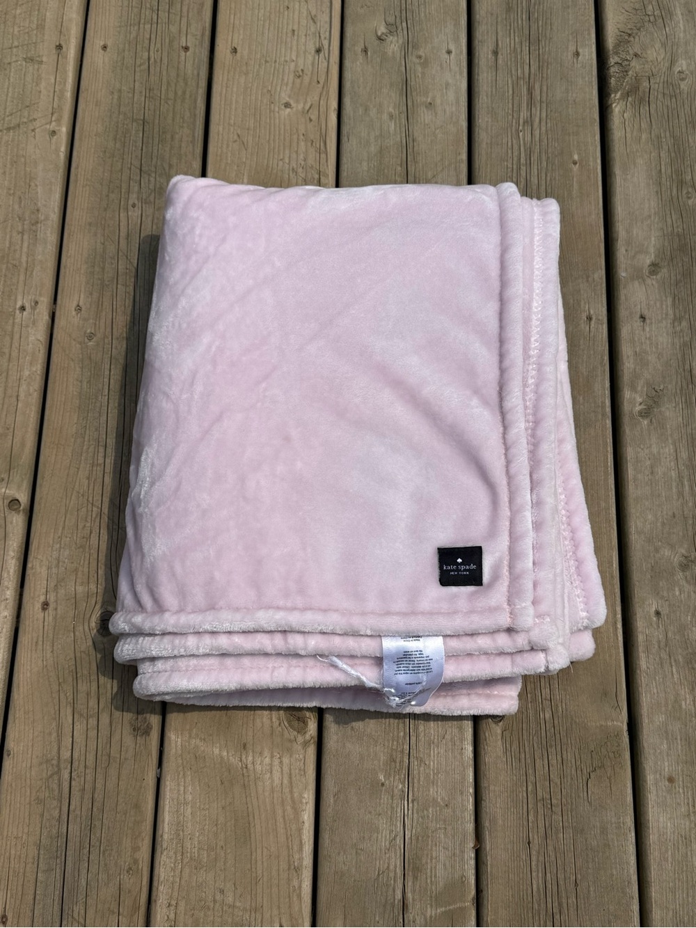 kate spade Pale Pink Plush Throw Blanket
